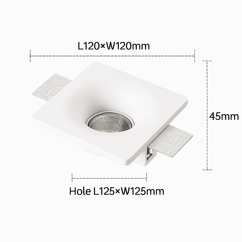 Spot encastré en gypse GU10 LED anti-éblouissant projecteur sans bordure intégré salon chambre allée éclairage domestique