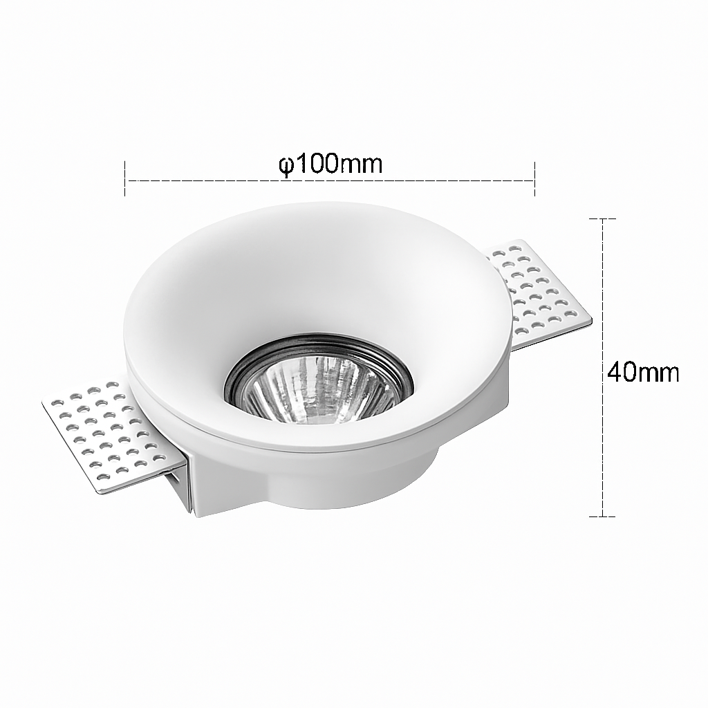 Spot encastré en gypse GU10 LED anti-éblouissant projecteur sans bordure intégré salon chambre allée éclairage domestique