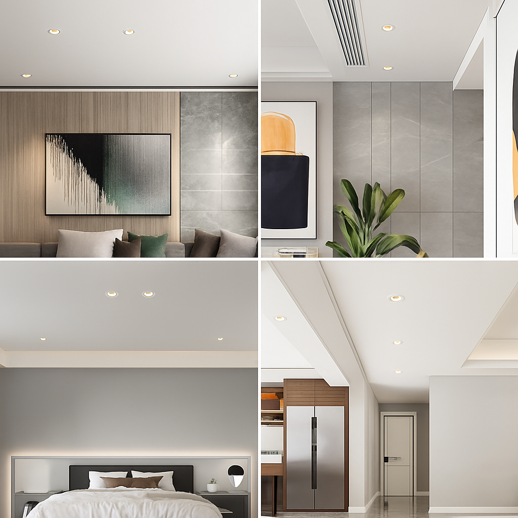 Spot encastré en gypse GU10 LED anti-éblouissant projecteur sans bordure intégré salon chambre allée éclairage domestique