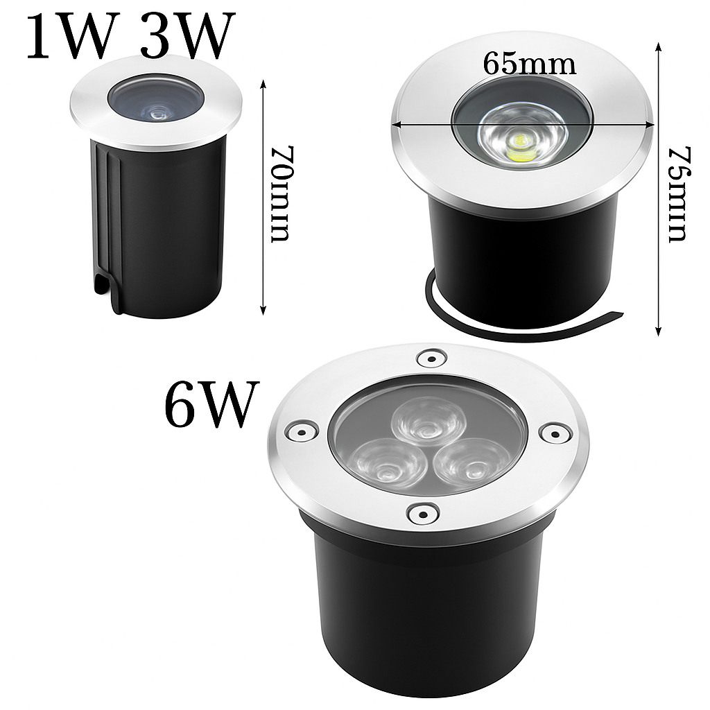 Spot encastré Haute puissance lumière LED waterproof jardin souterrain