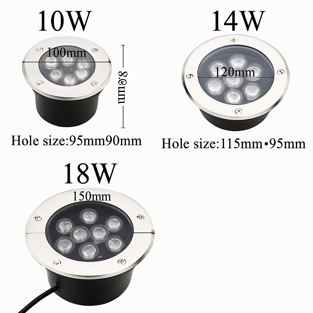 Spot encastré Haute puissance lumière LED waterproof jardin souterrain