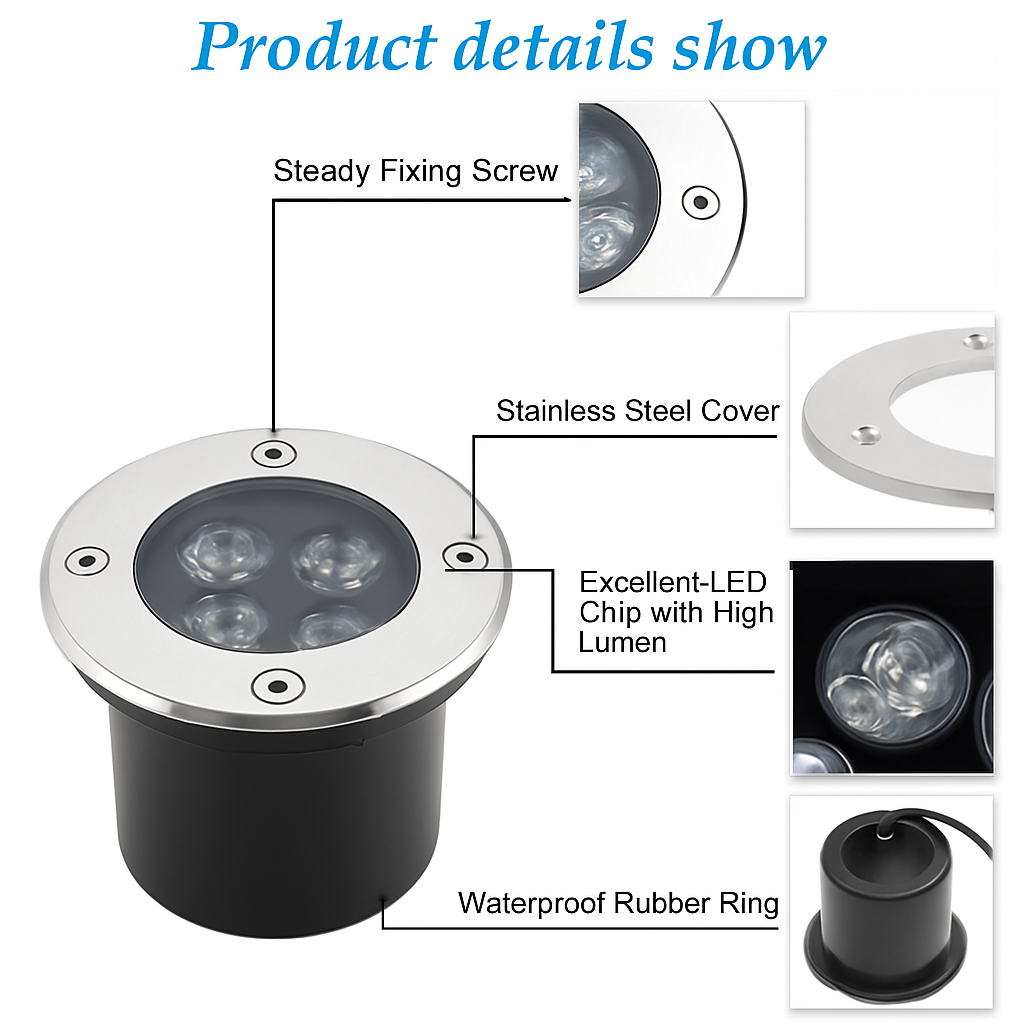 Spot encastré Haute puissance lumière LED waterproof jardin souterrain