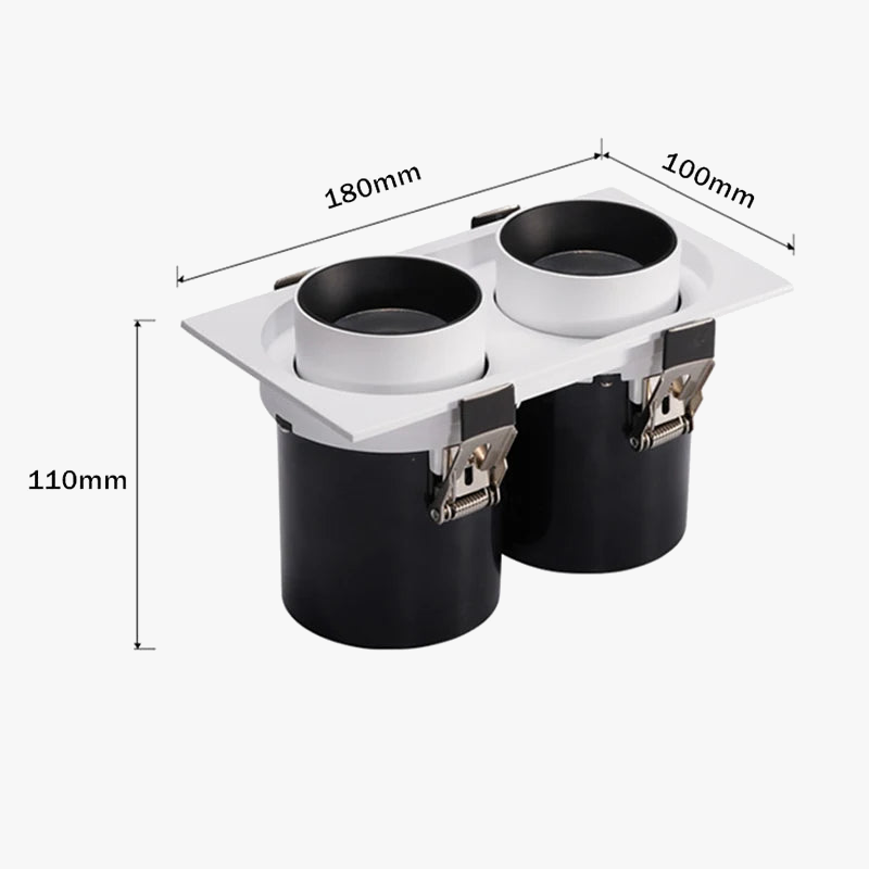 spot encastré led carré télescopique rotation flexible pour maison