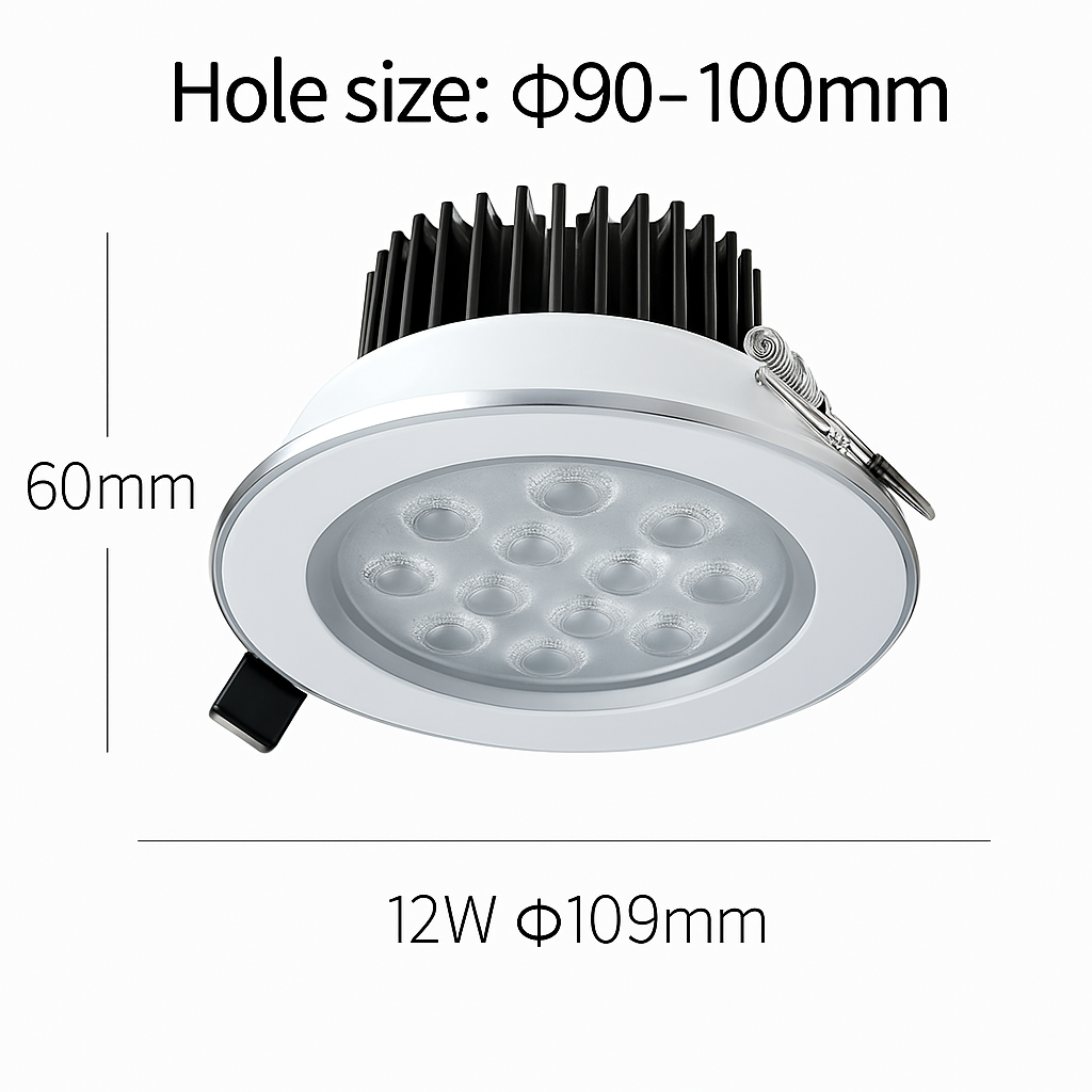 spot encastré led pour éclairage de bijouterie commercial