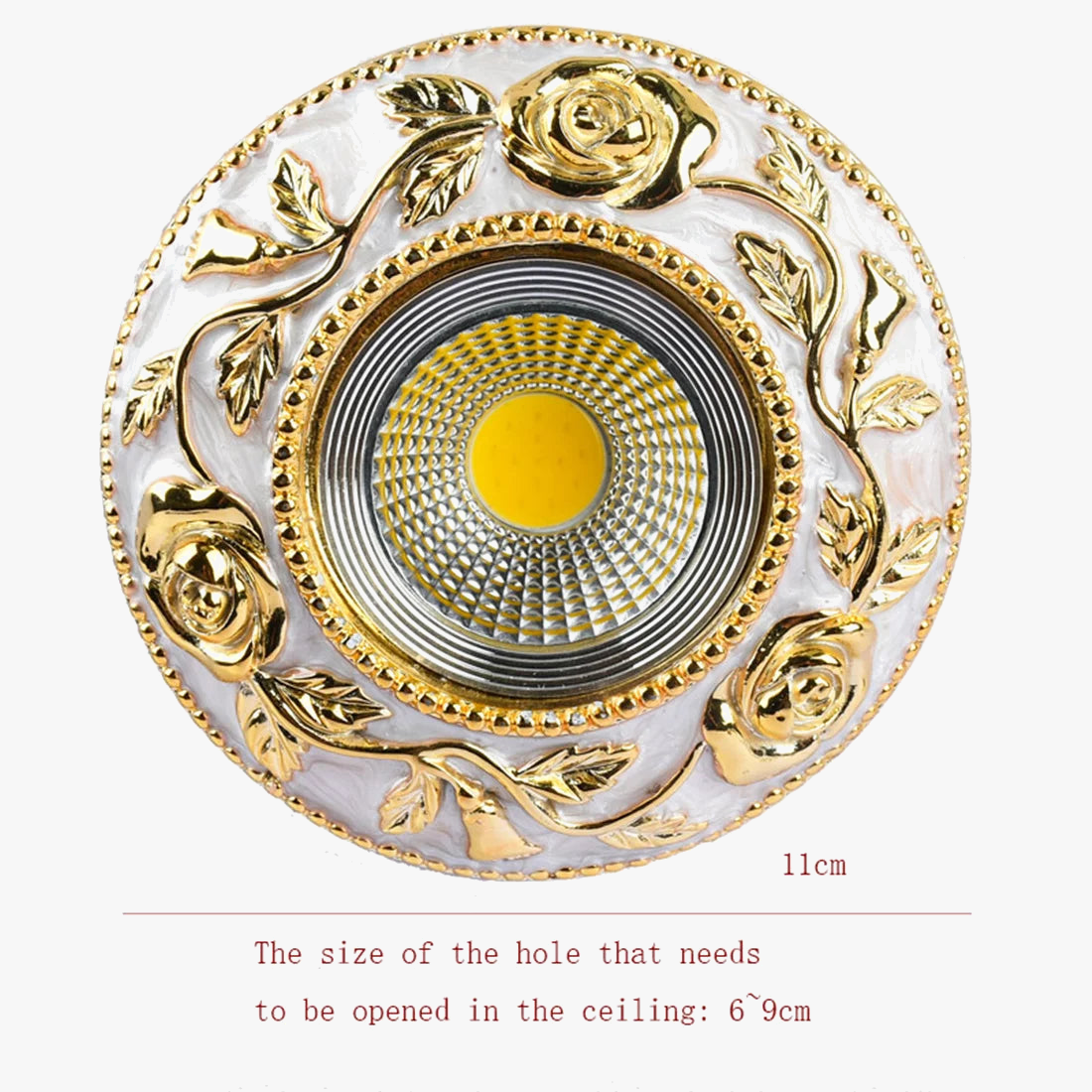 spot encastrable à led motif rose dorée style européen pour intérieur