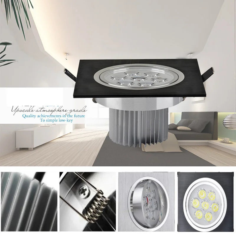 spot led carré à intensité variable pour décoration intérieure