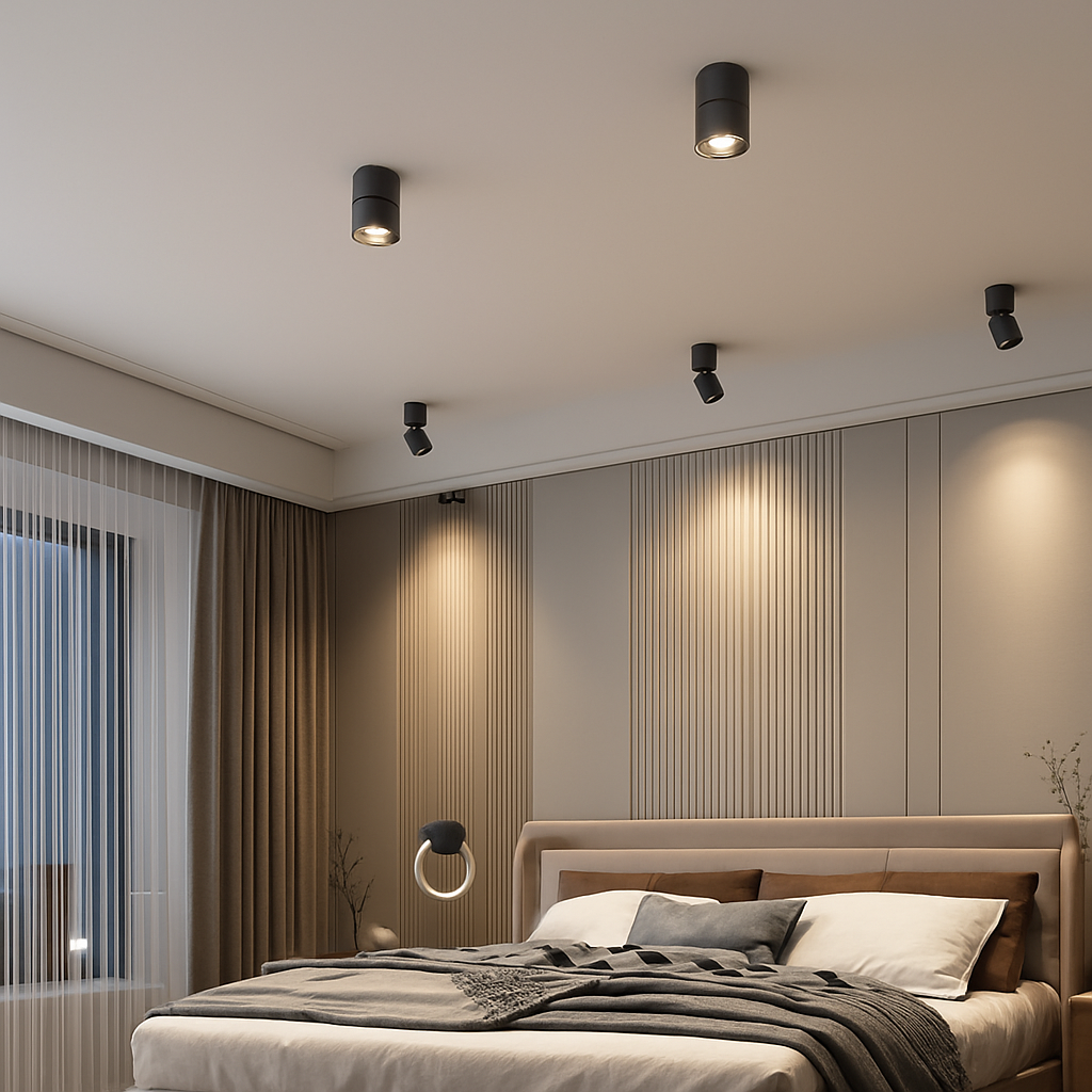 spot led dimmable anti-éblouissement pliant rotatif en surface