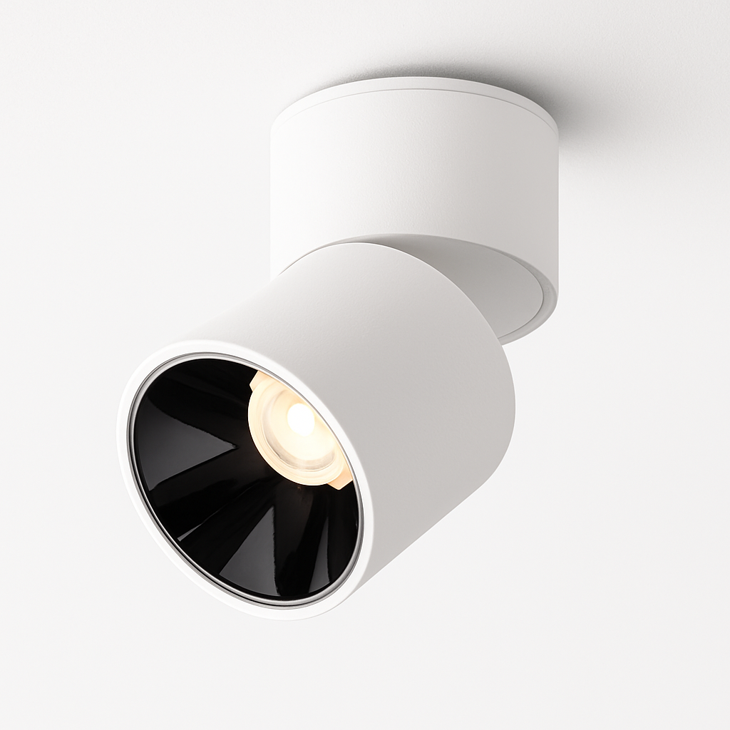 spot led dimmable anti-éblouissement pliant rotatif en surface