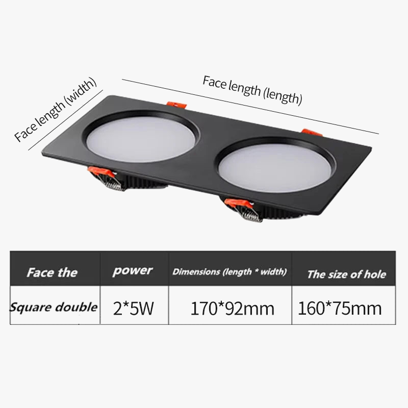 spot led double tête encastré ultra mince design moderne