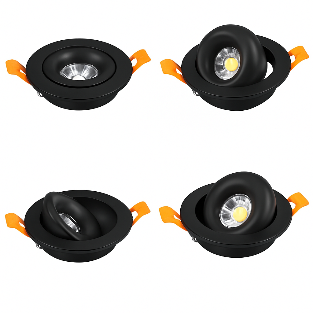Spot Led Downlight encastré plafonnier 7W12W18W24W Dimmable blanc noir intérieur Led Spot lumière 360 ° réglable pour salon