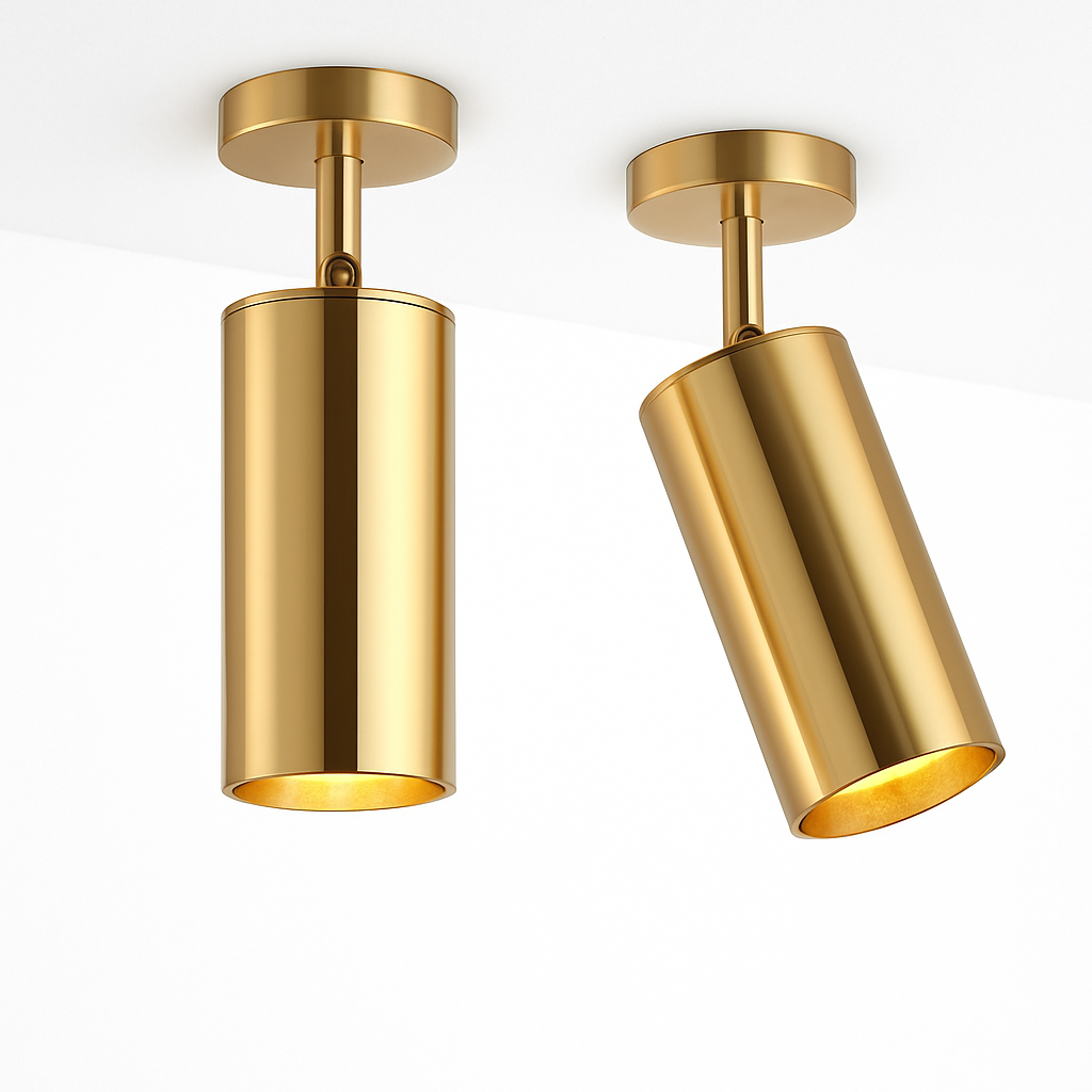 spot led en aluminium doré pour éclairage moderne intérieur
