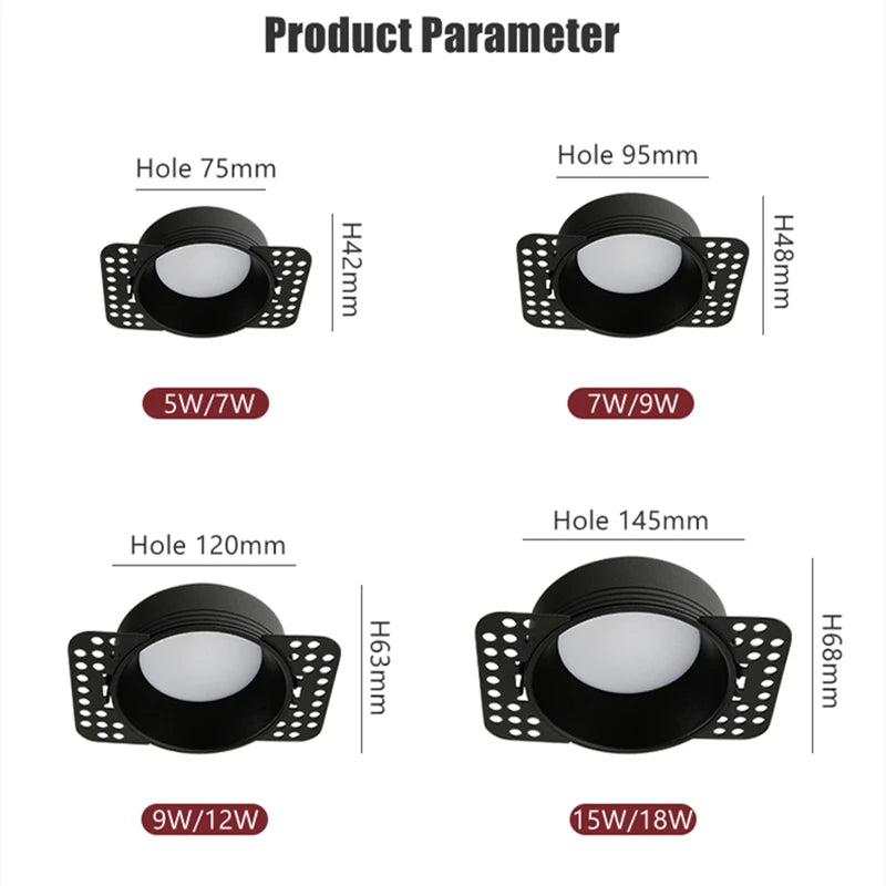 spot led encastré sans cadre à intensité variable