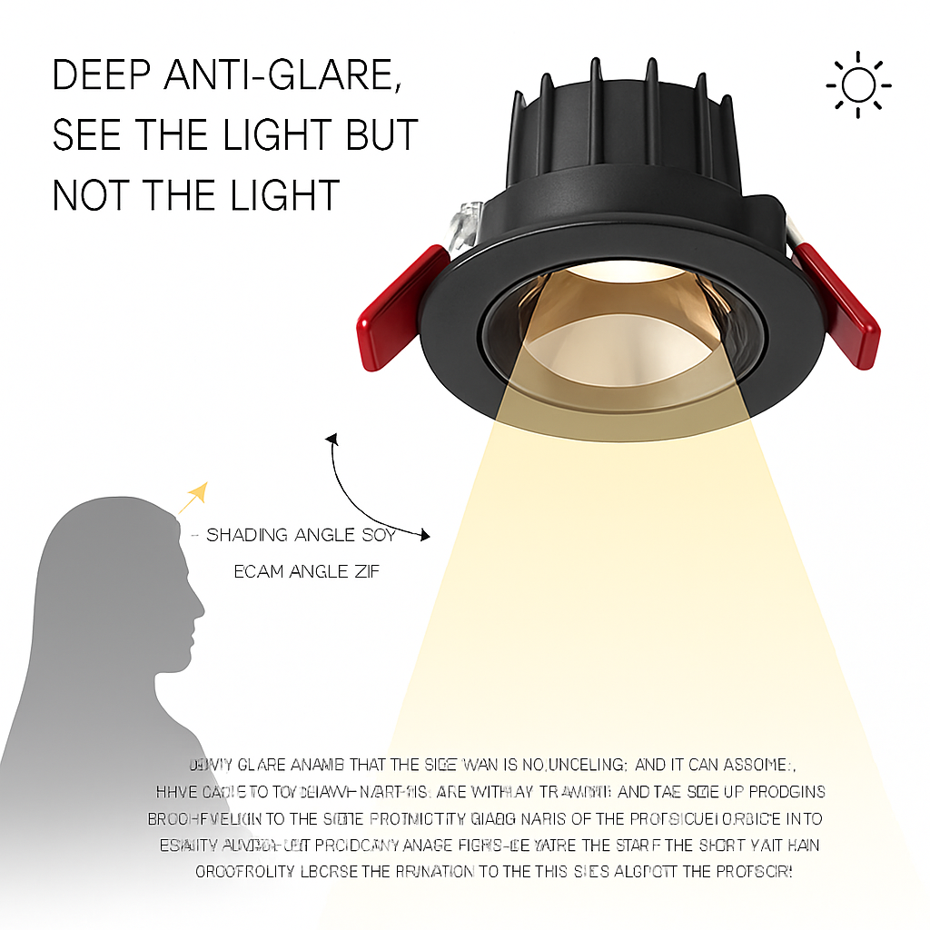 spot led encastrable anti-éblouissement réglable pour intérieur