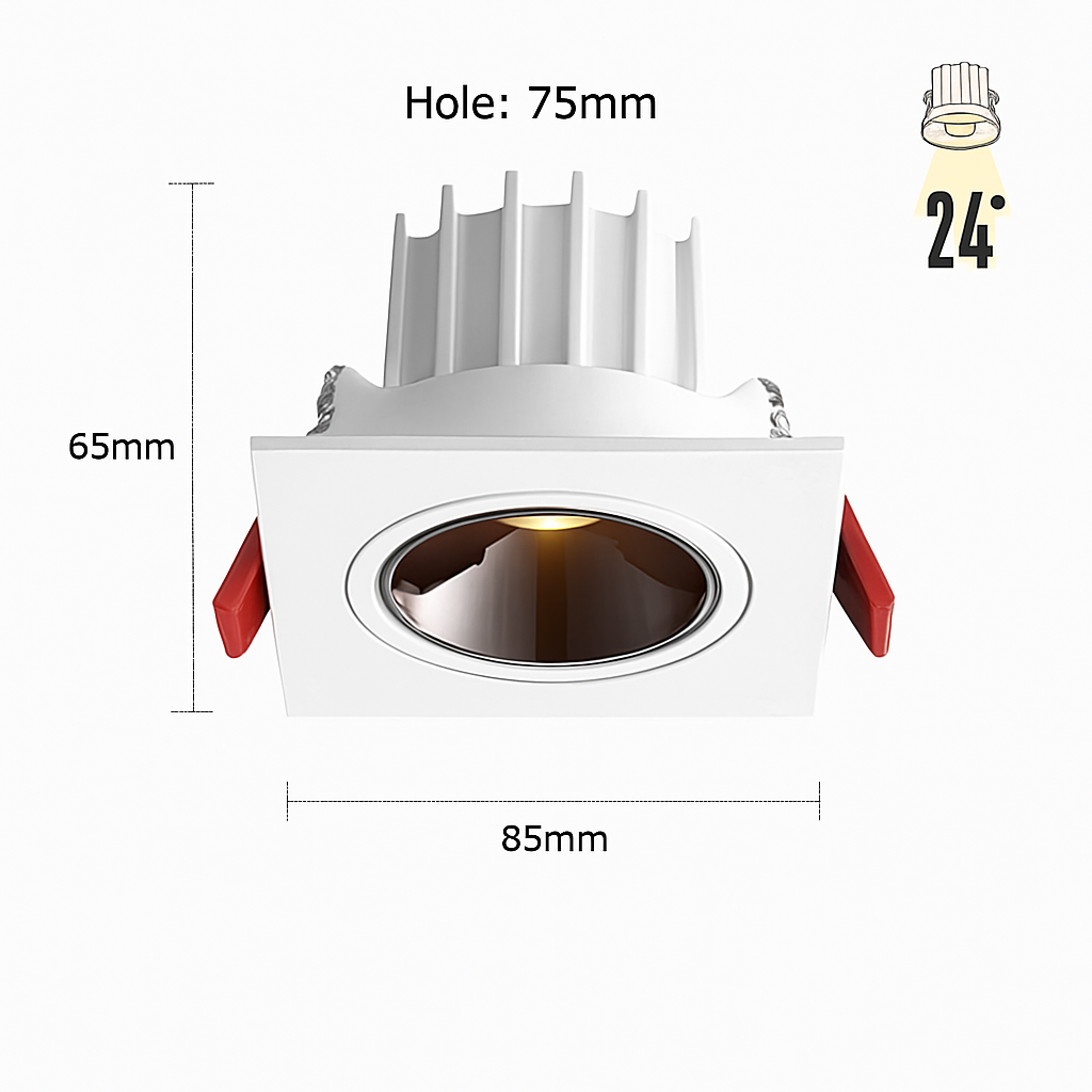 spot led encastrable anti-éblouissement réglable pour intérieur