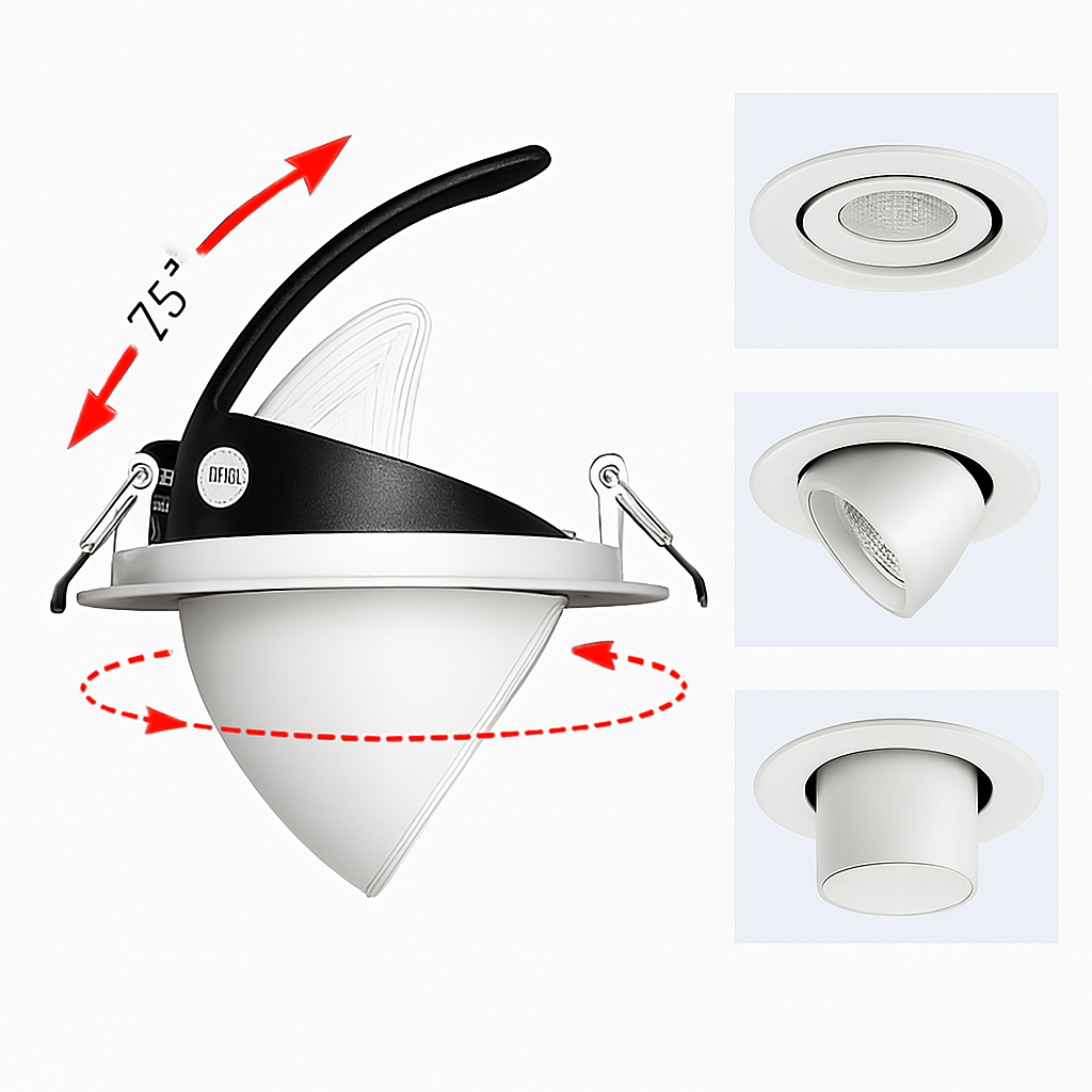 spot led encastrable avec angle de faisceau réglable