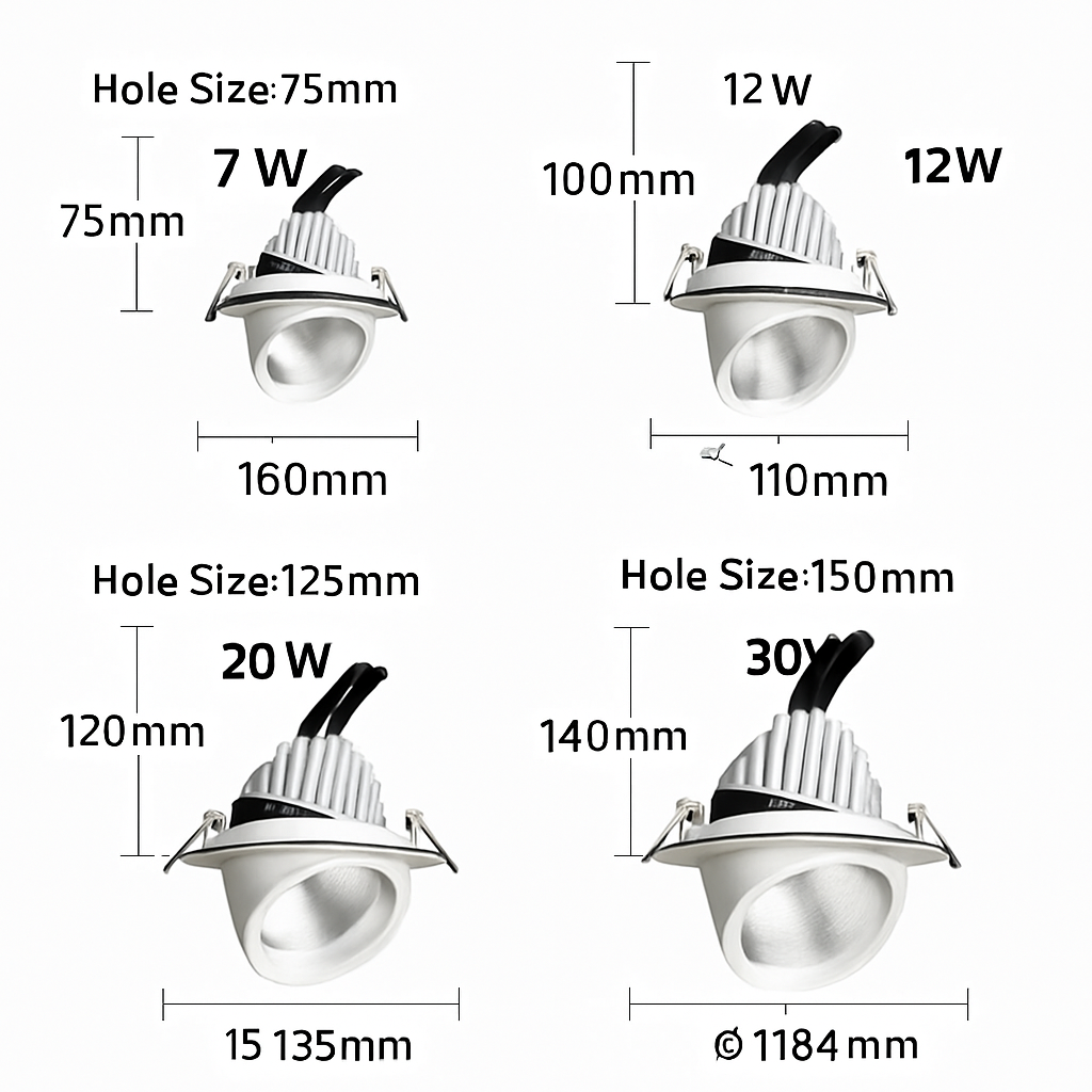 spot led encastrable avec angle de faisceau réglable