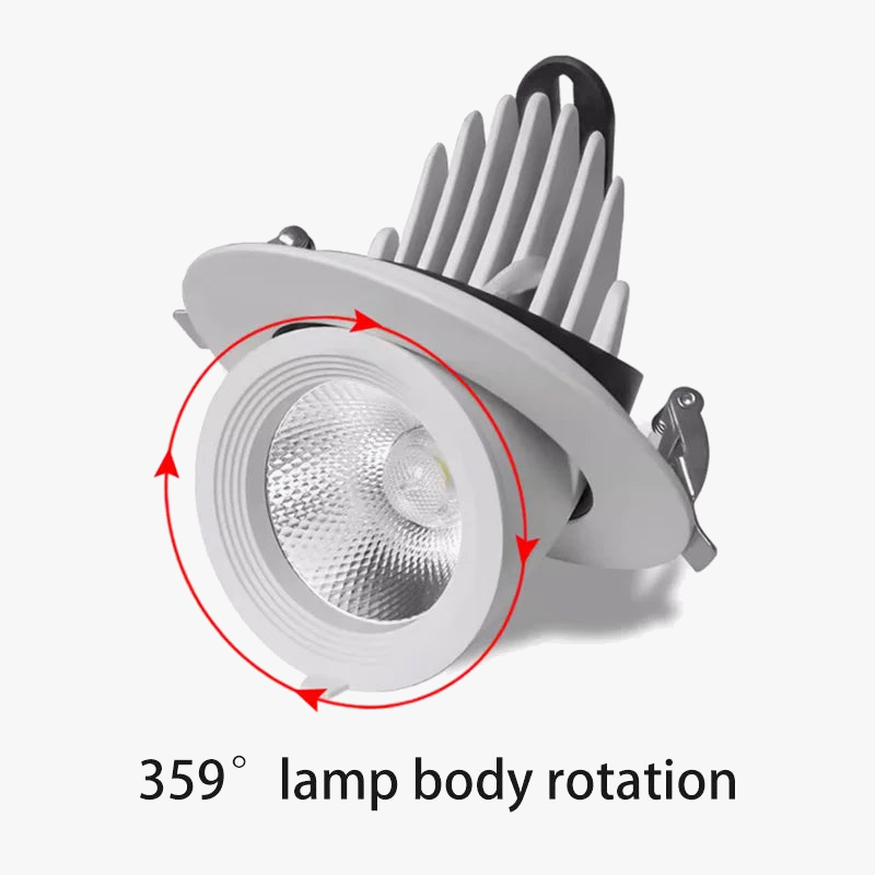 spot led encastrable avec angle de faisceau réglable pour magasin commercial