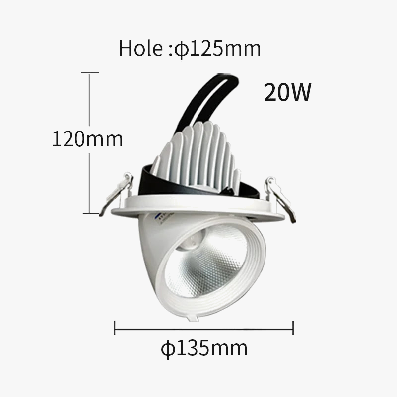 spot led encastrable avec angle de faisceau réglable pour magasin commercial