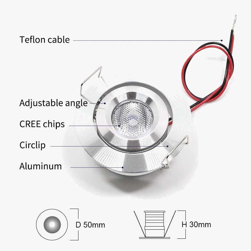 spot led encastrable inclinable réglable en hauteur pour intérieur