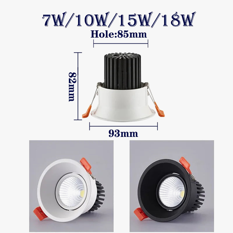 spot led encastrable rond à intensité variable pour décoration intérieure