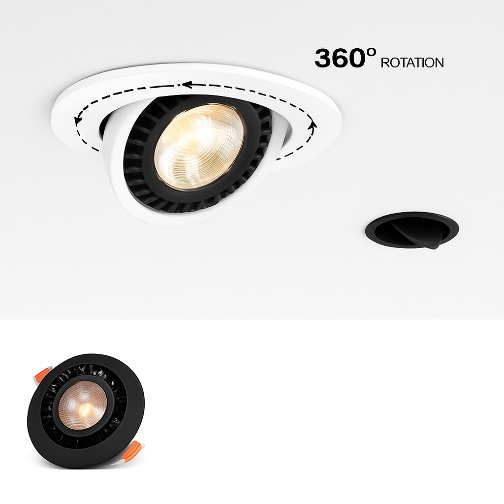spot led encastrable rotatif 360 degrés pour intérieur