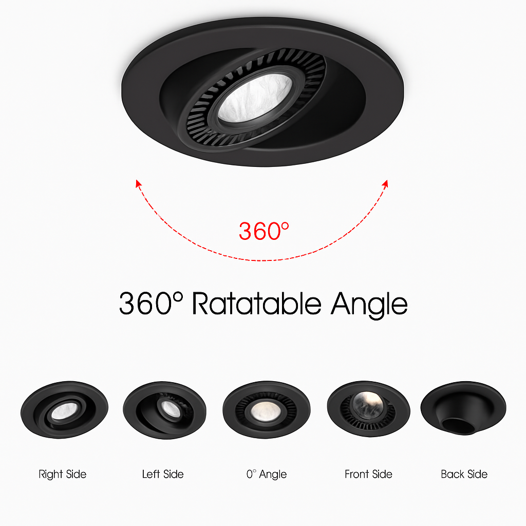 spot led encastrable rotatif 360 degrés pour intérieur
