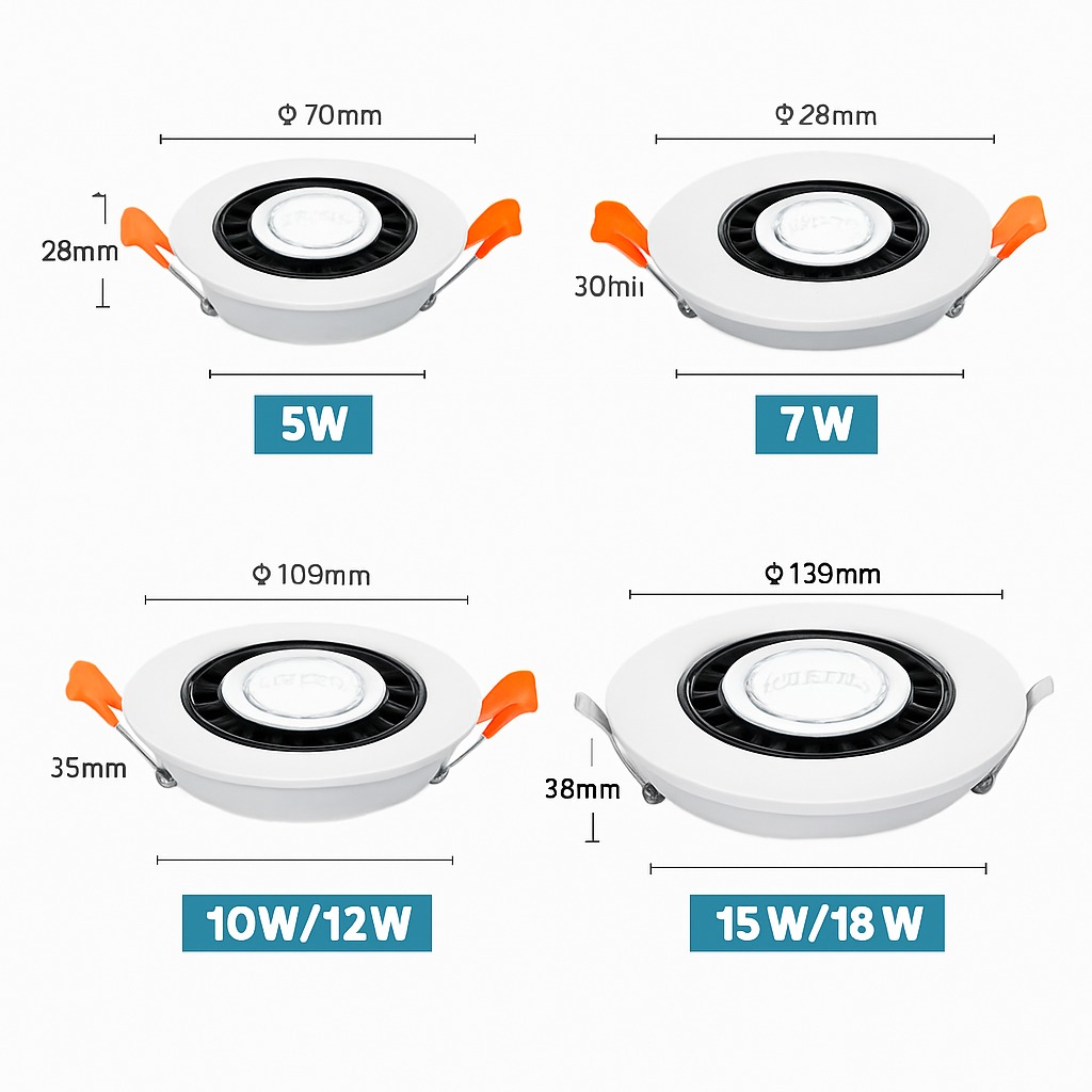 spot led encastrable rotatif 360 degrés pour intérieur