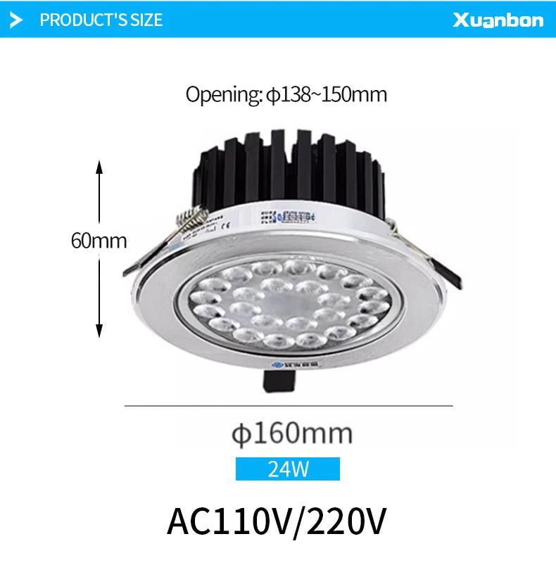 spot led encastrable super lumineux pour éclairage commercial