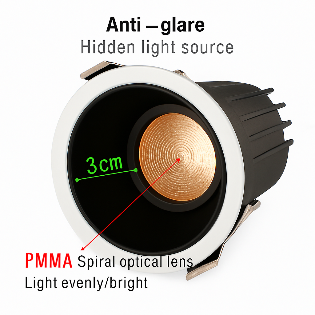 spot led encastrable étanche antireflet pour intérieur et extérieur