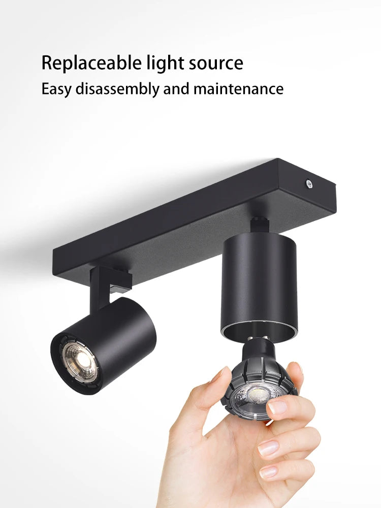 spot led gu10 angle réglable éclairage amovible anti-éblouissement 2 3 têtes
