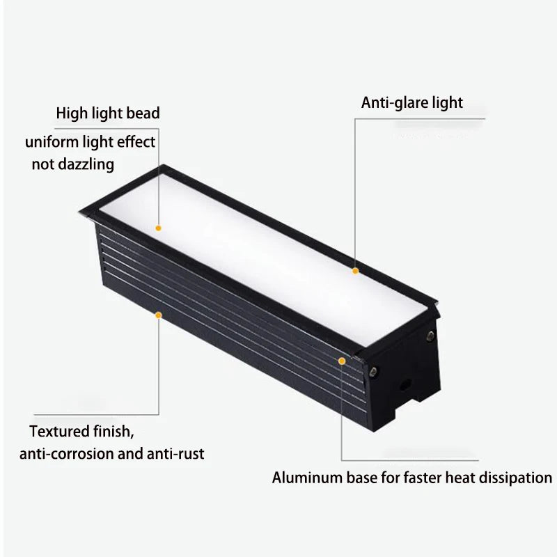 spot led à intensité variable éclairage encastré créatif linéaire