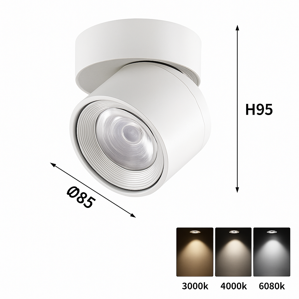 spot led moderne 360° réglable en aluminium pour intérieur