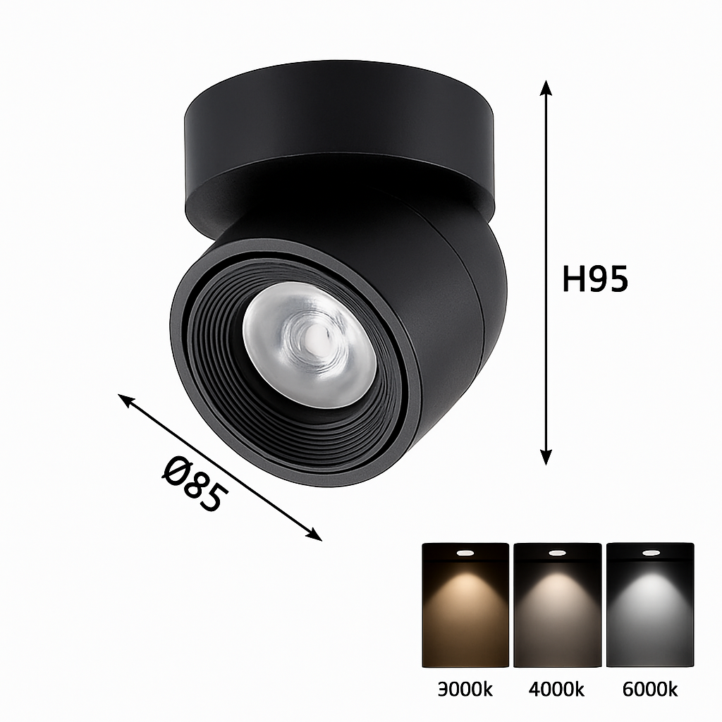 spot led moderne 360° réglable en aluminium pour intérieur