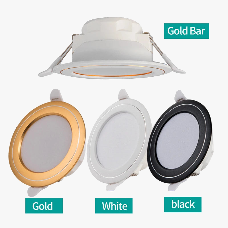 spot led moderne 6 trous noir et or pour décoration intérieure