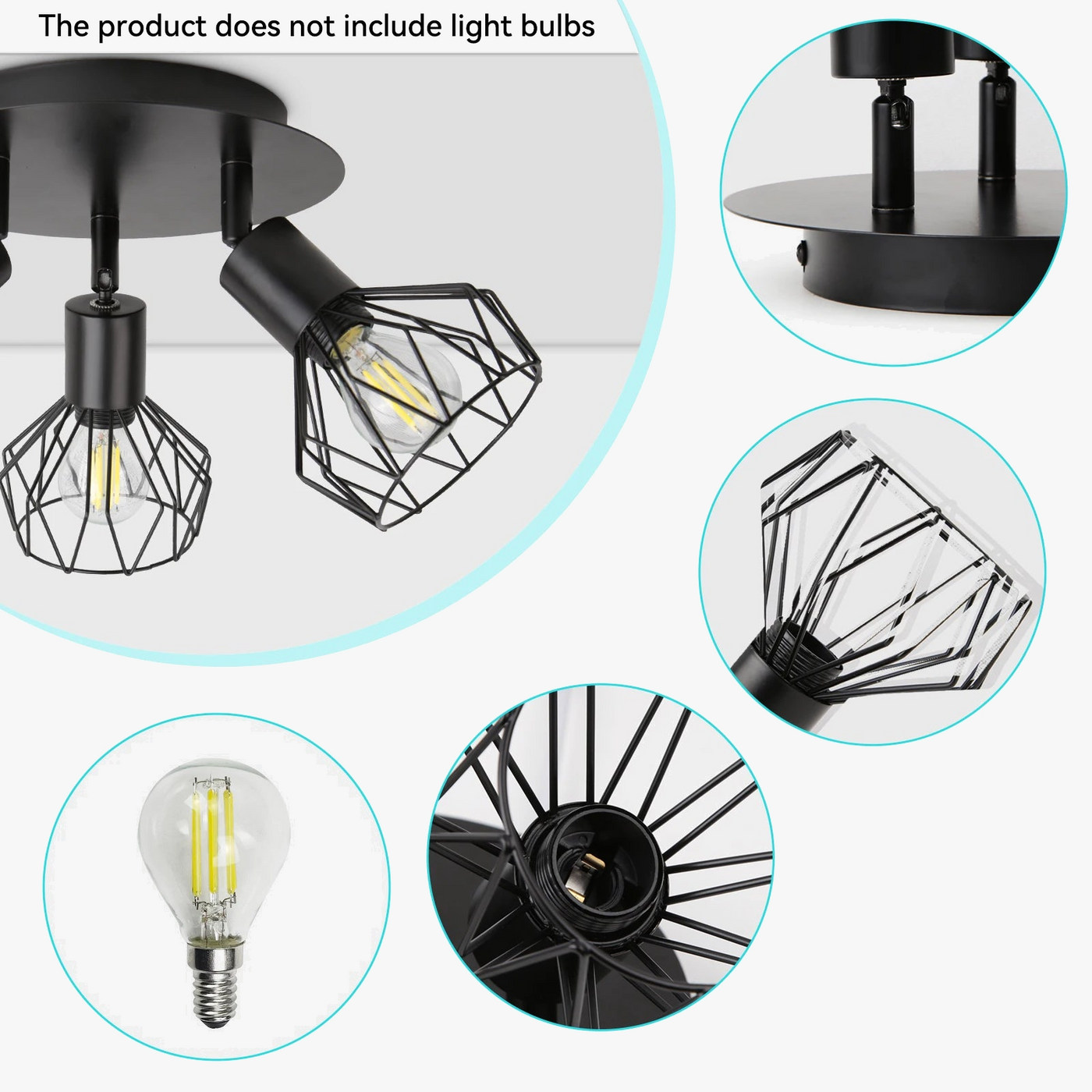 spot led plafonnier réglable en fil métallique pour intérieur