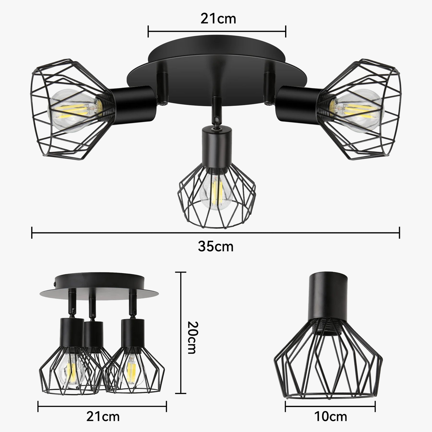 spot led plafonnier réglable en fil métallique pour intérieur