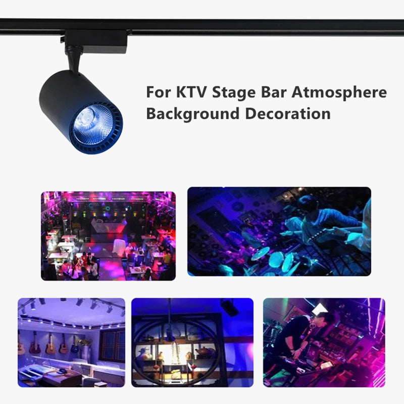 spot led rgb sur rail pour éclairage d'ambiance dynamique