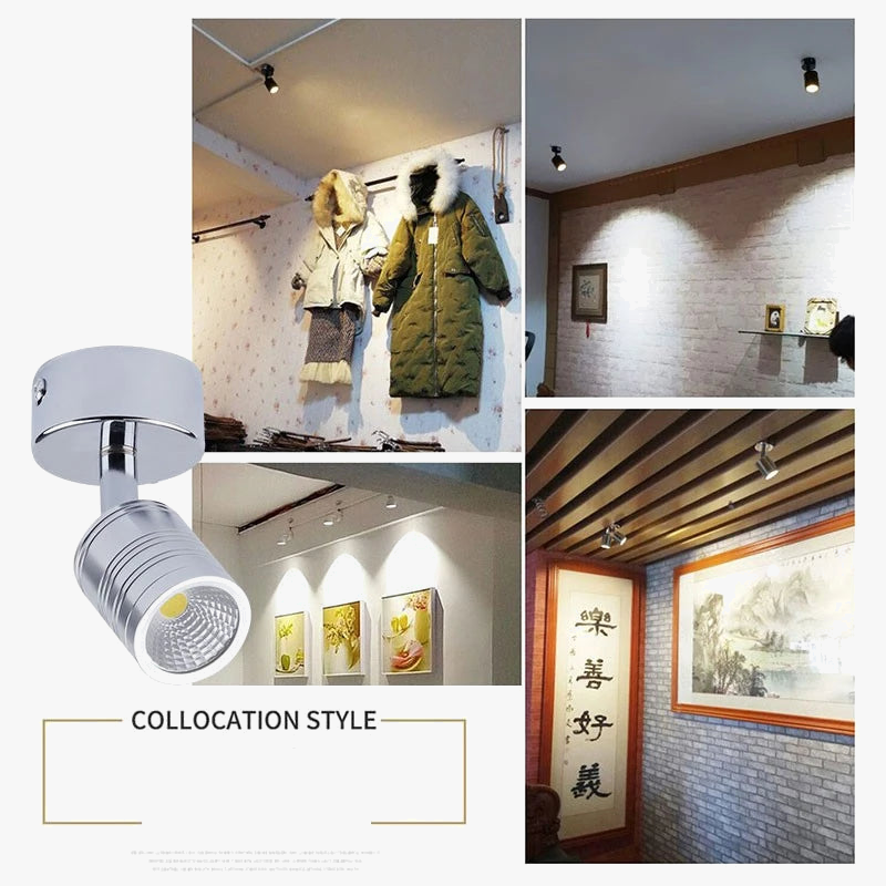 spot led rotatif pour vitrine et comptoir décoratif
