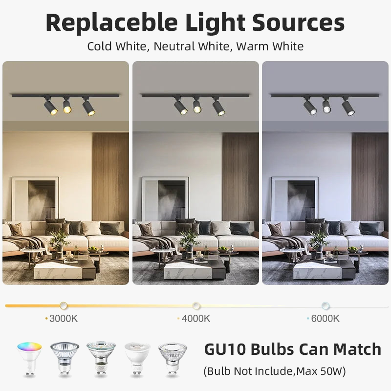 spot led sur rail pour éclairage intérieur et décoration