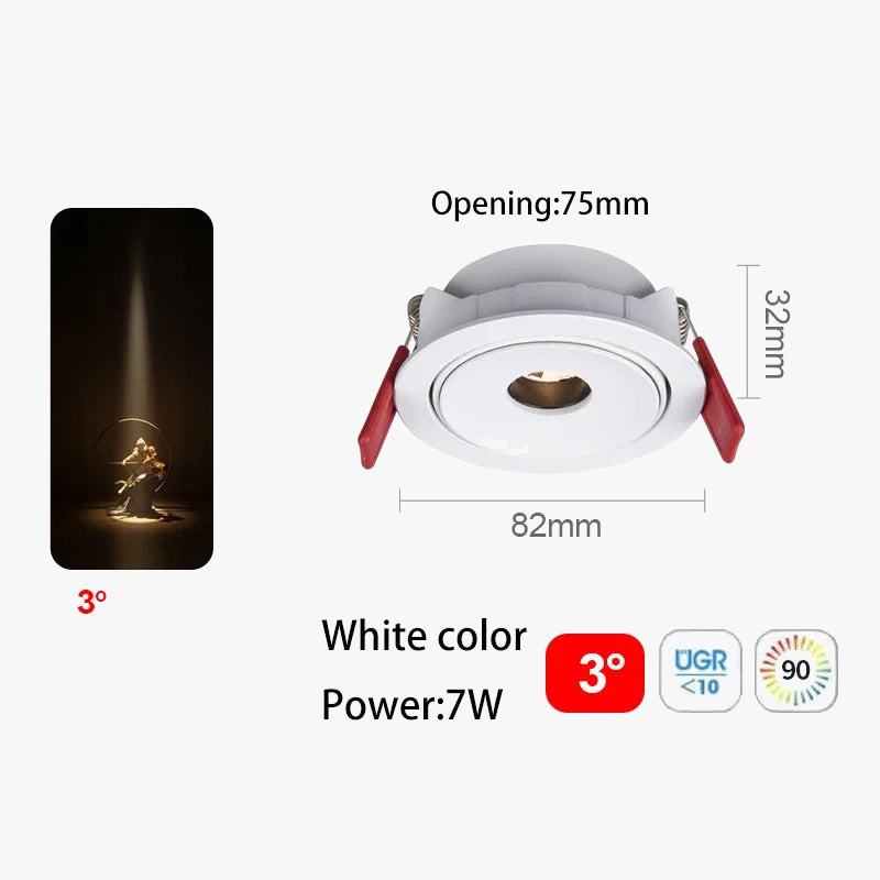 spot led ultra fin à angle de faisceau pour éclairage intérieur