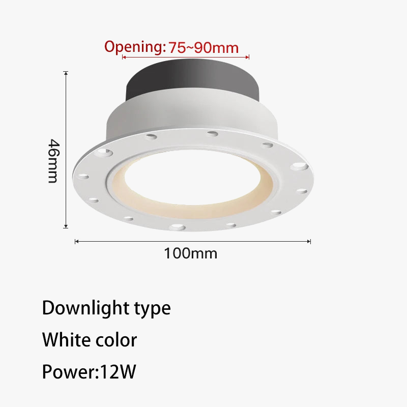 spot led ultra fin sans cadre anti-éblouissement pour maison
