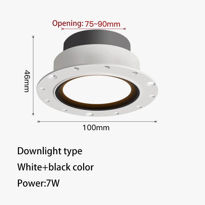 spot led ultra fin sans cadre anti-éblouissement pour maison