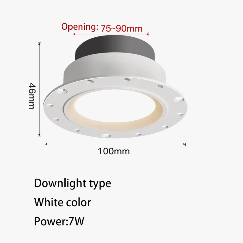 spot led ultra fin sans cadre anti-éblouissement pour maison