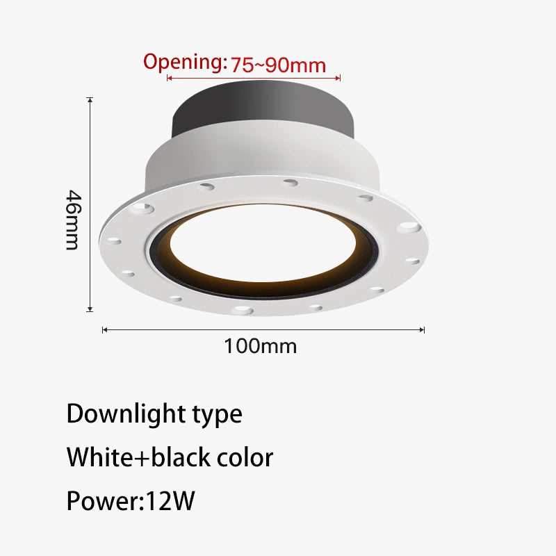 spot led ultra fin sans cadre anti-éblouissement pour maison