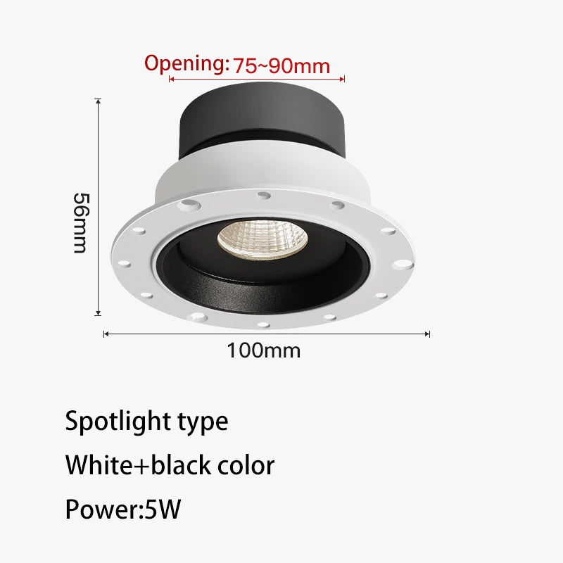 spot led ultra fin sans cadre anti-éblouissement pour maison
