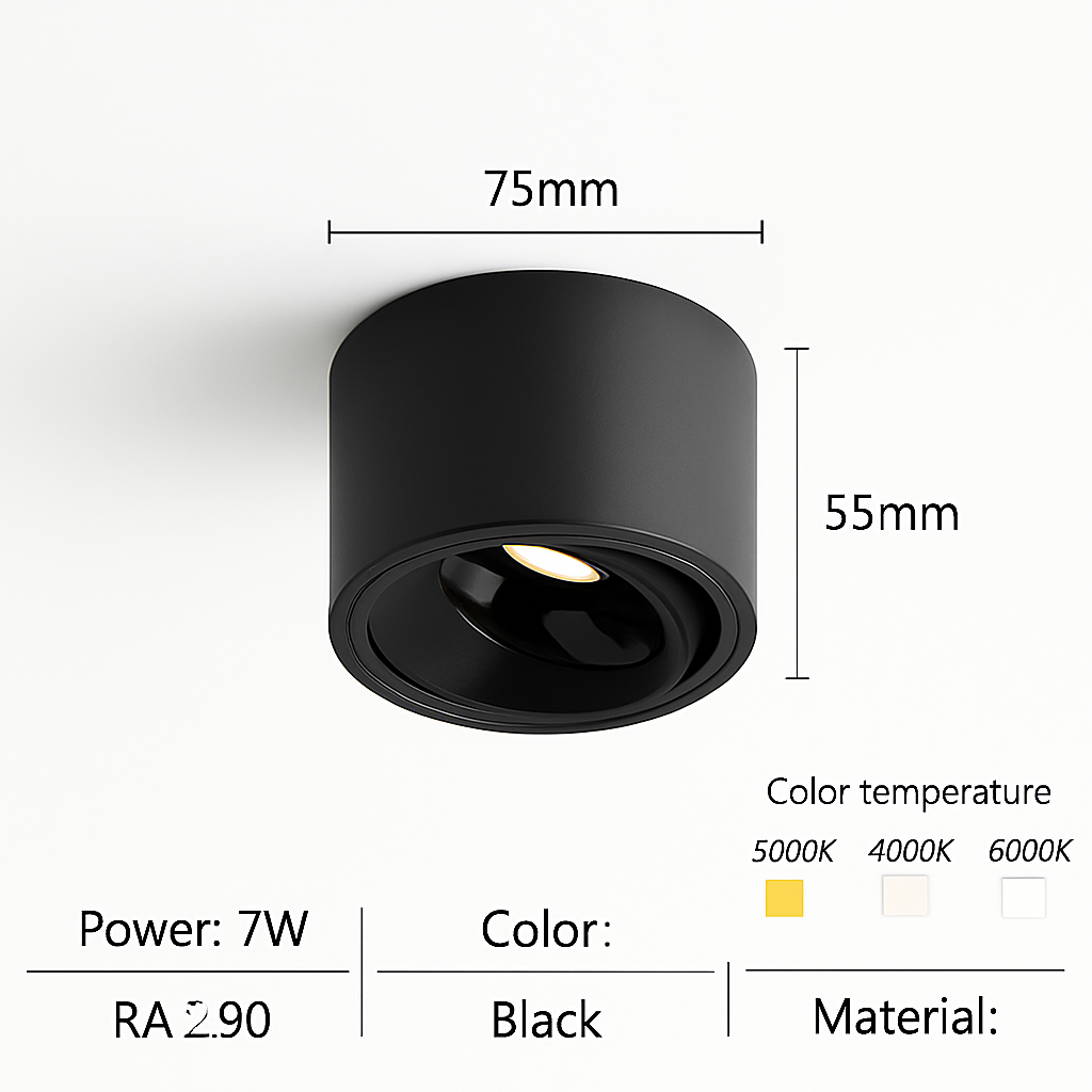spot led ultra mince en aluminium réglable anti éblouissement moderne