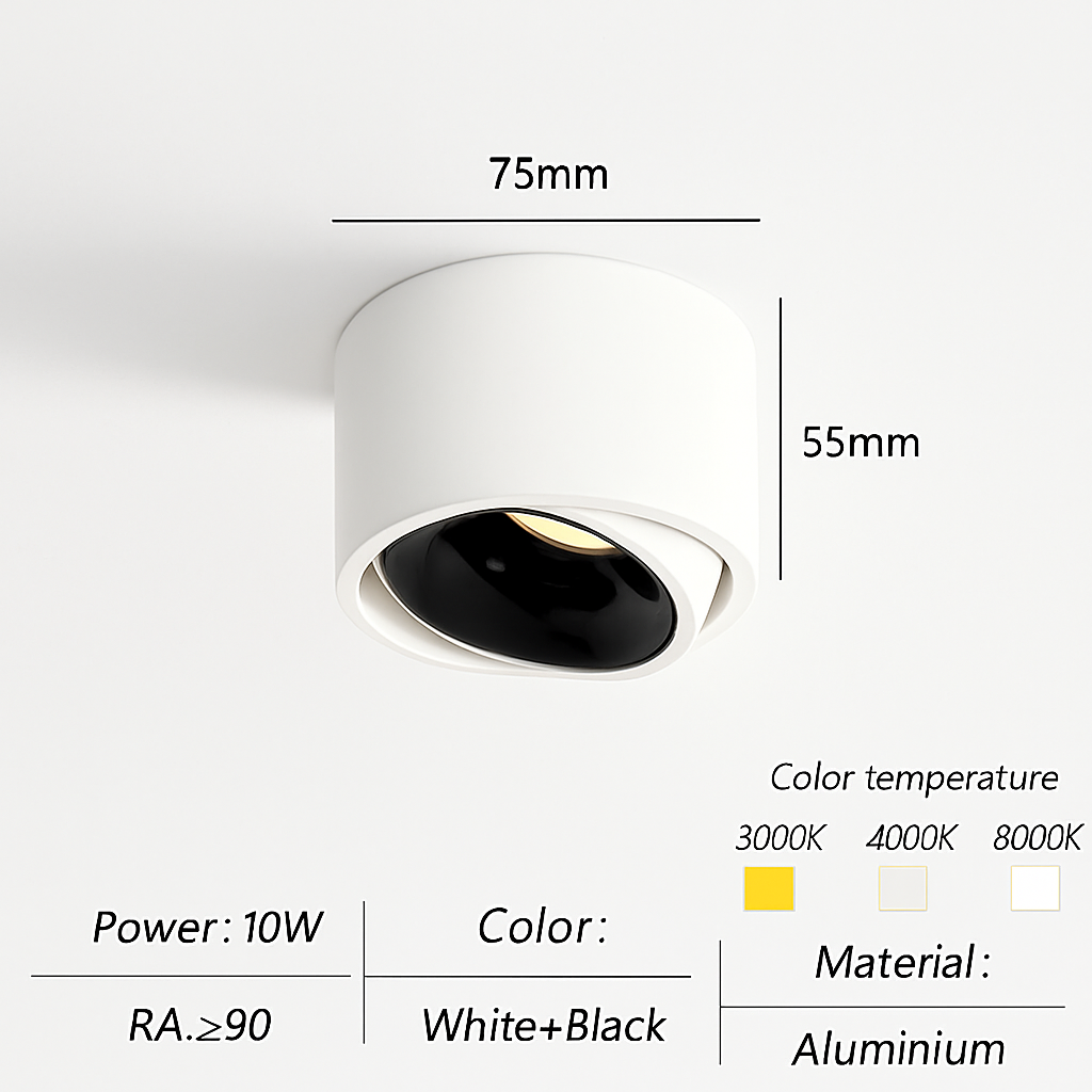 spot led ultra mince en aluminium réglable anti éblouissement moderne