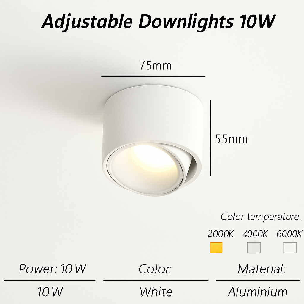 spot led ultra mince en aluminium réglable anti éblouissement moderne