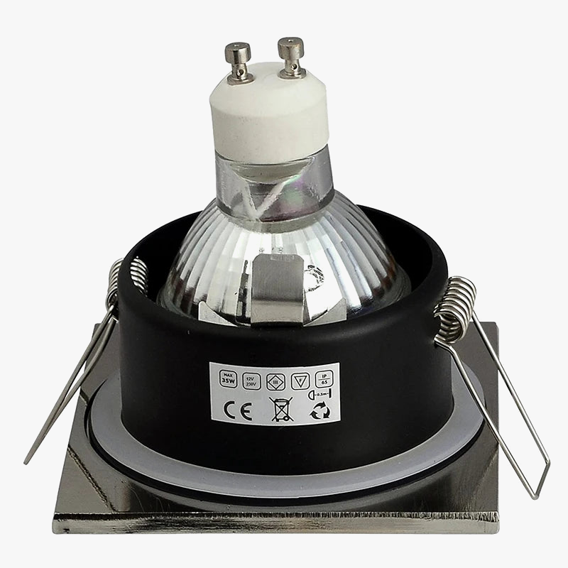 spot lumineux carré en nickel pour luminaire de plafond