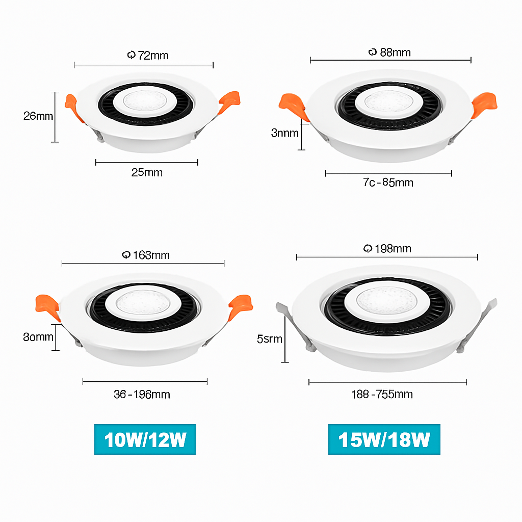 Spot lumineux LED encastrable au plafond